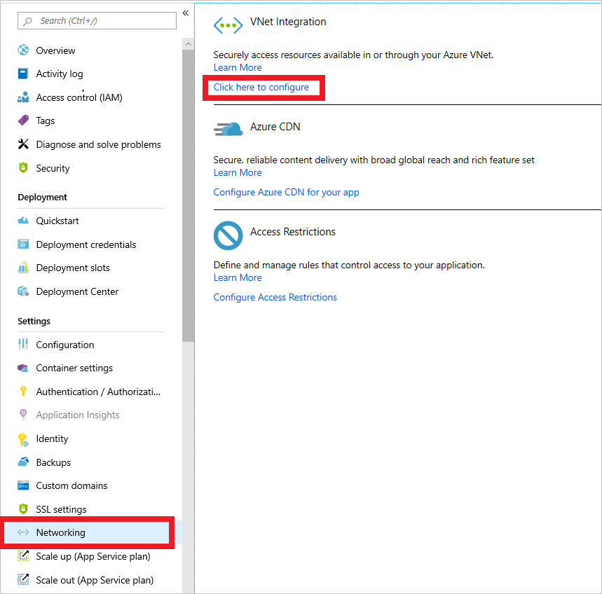 New virtual network integration