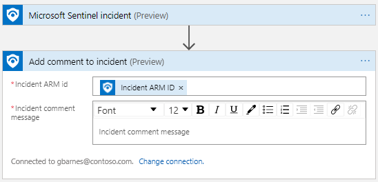 Incident trigger simple add comment example