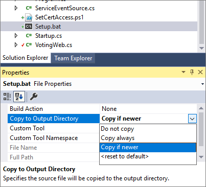 Set file properties