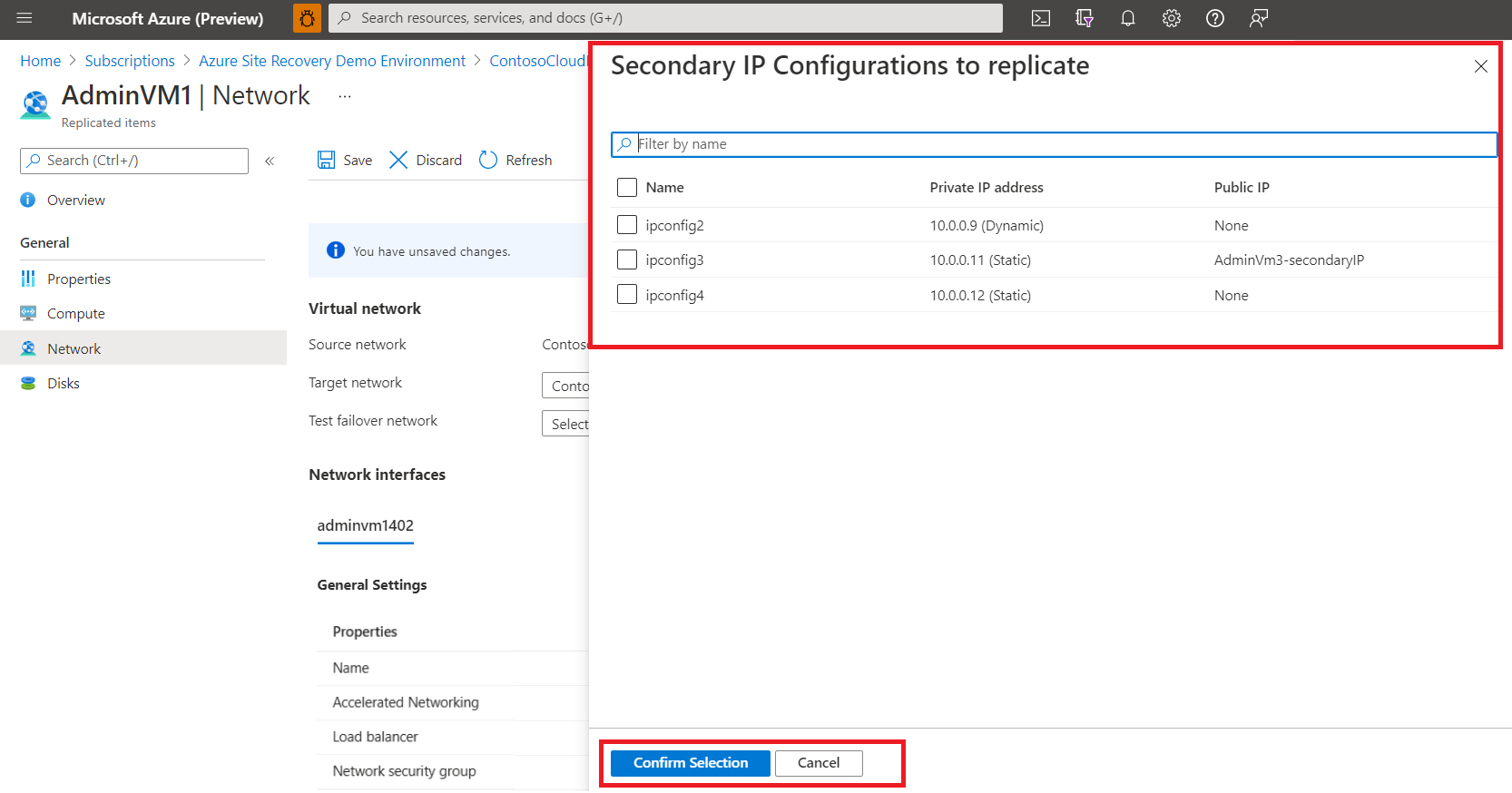 Select and Add IP Configurations
