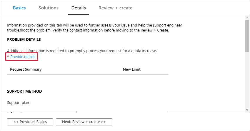 The "Provide details" link
