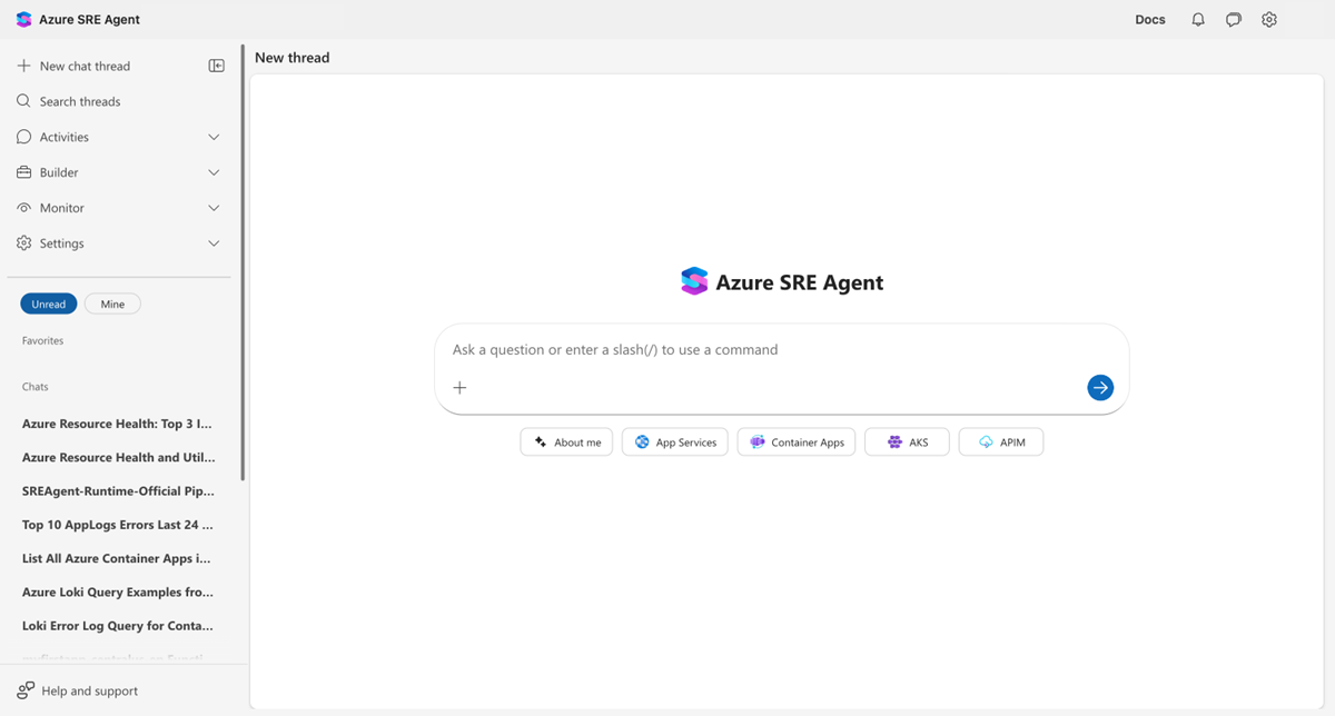 Screenshot of thread sidebar with the Unread filter active, showing only unread threads.