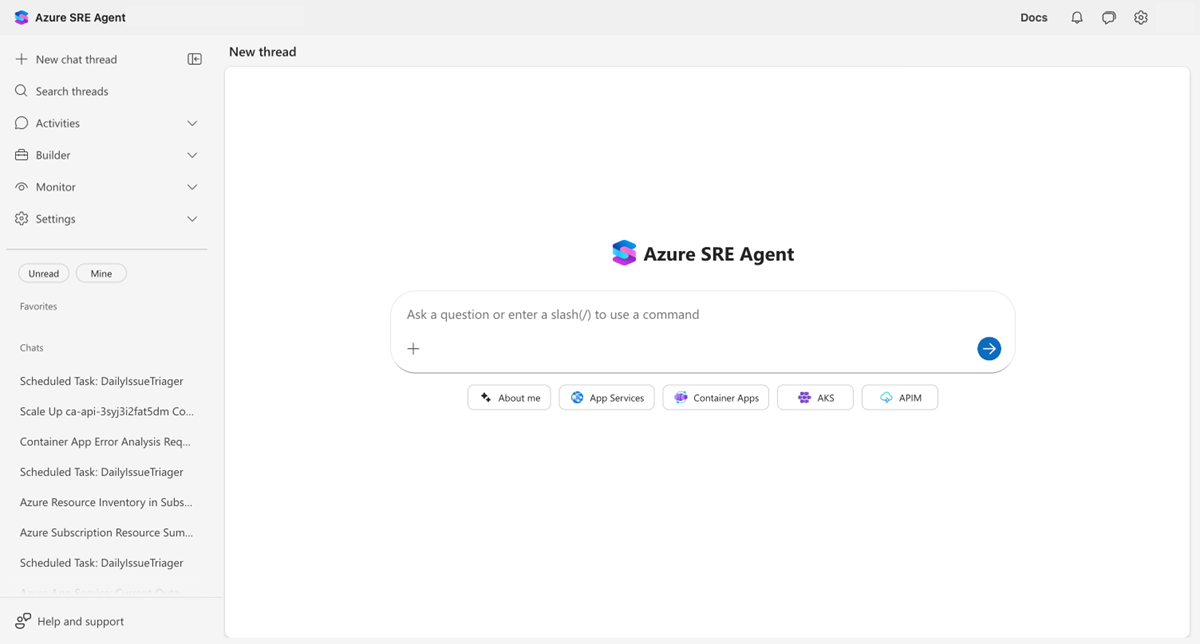Screenshot of thread sidebar showing Favorites and Chats categories, with filter buttons and thread list.