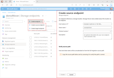 Screenshot of the Endpoint Overview page highlighting the location of the Create Endpoint link.