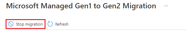 Screenshot of the stop migration option.