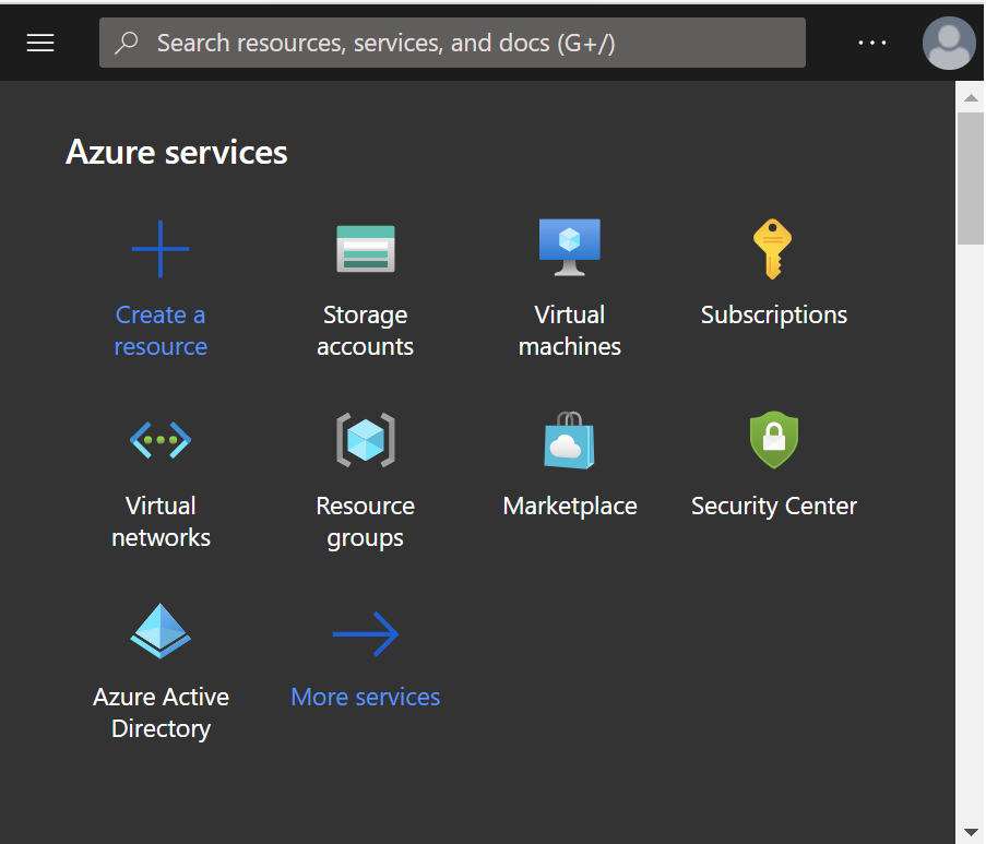 Shows adding a storage accounts in the Azure portal.