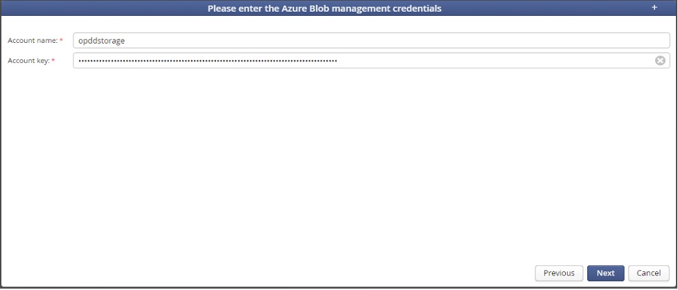 Screenshot of Add Azure Blob Credentials in DobiSync
