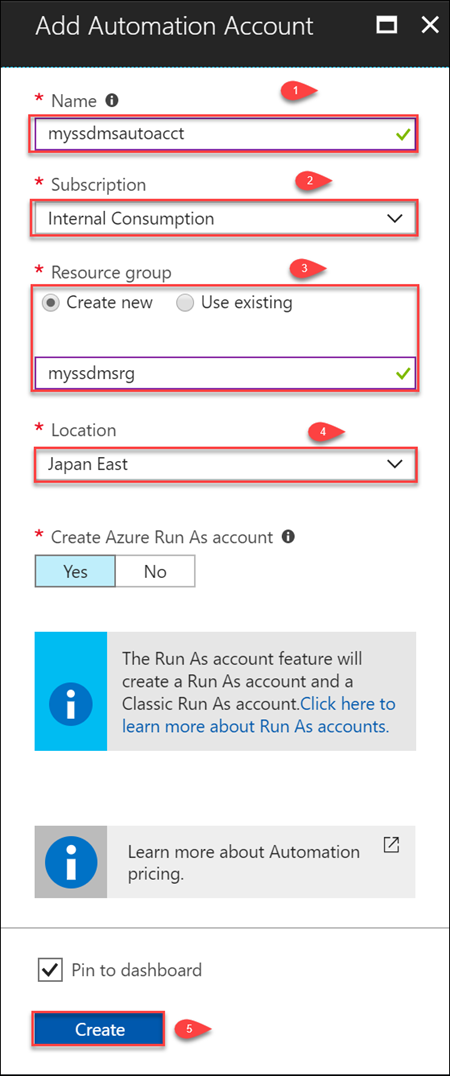 Create Run as automation account 3