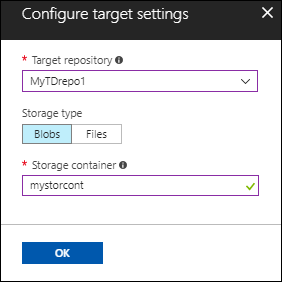 Configure target data repo storage account