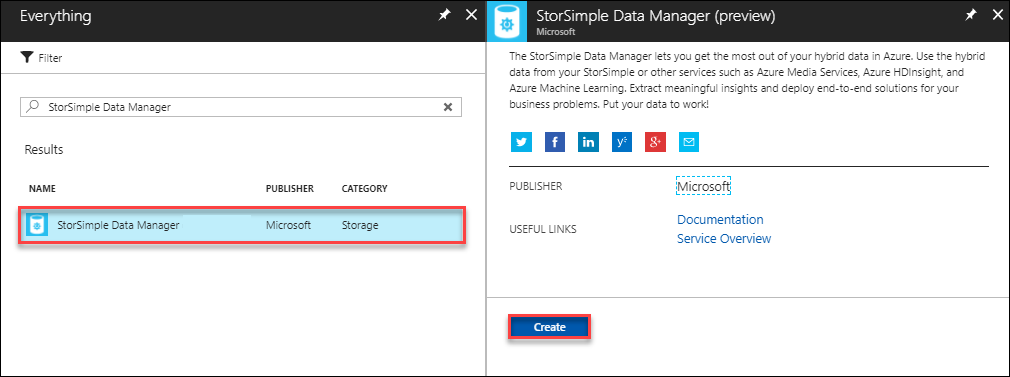 Create a StorSimple Data Manager service 2