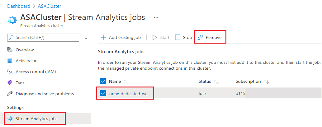 remove job from cluster