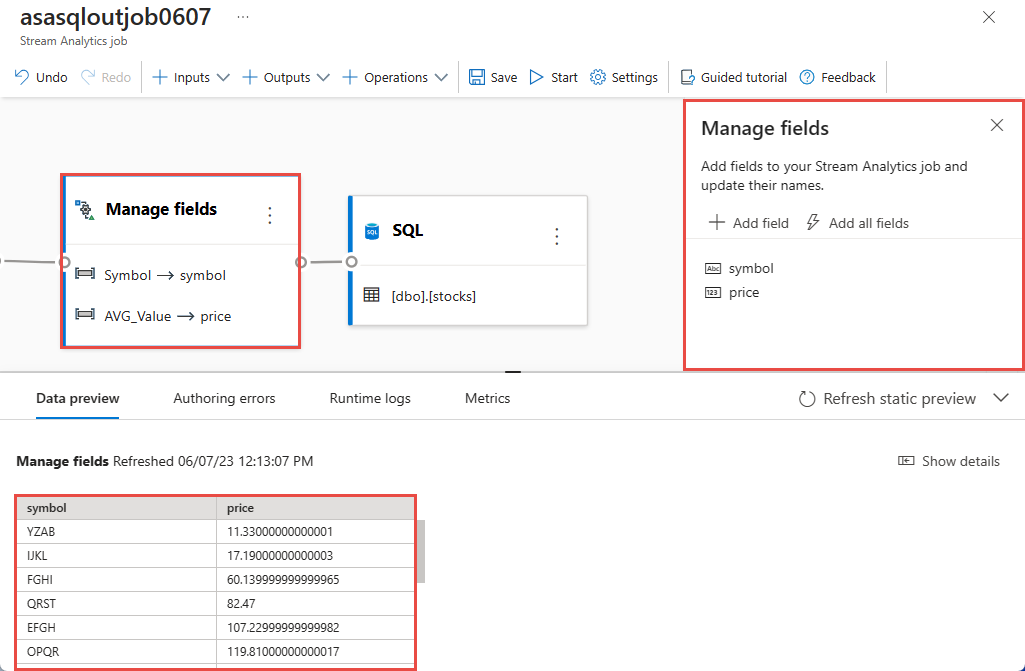 Screenshot that shows the manage field operator configuration.
