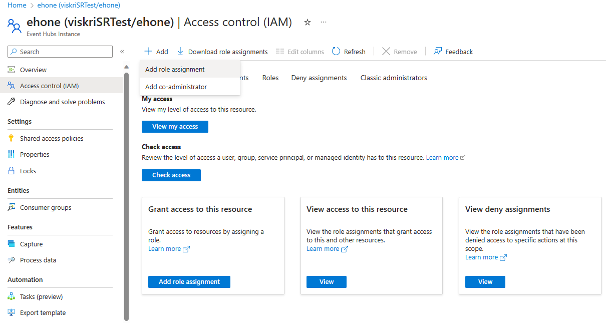Screenshot showing the Access Control page.