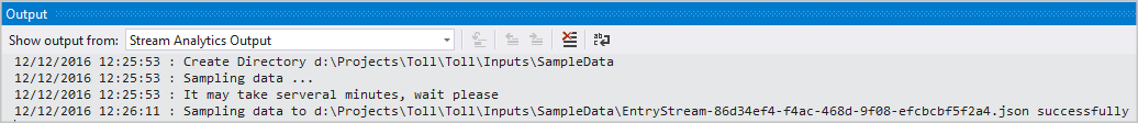 Sample data output