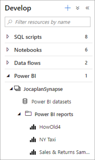 Expand Power BI and the workspace.