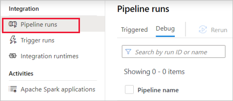 Select pipeline runs