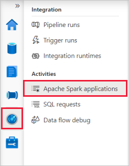 Screenshot showing select monitor then select Spark application.