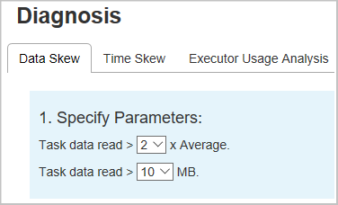 Screenshot showing Spark UI diagnosis data skew tab again.