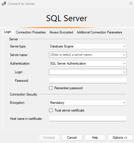 Connect to Server 2