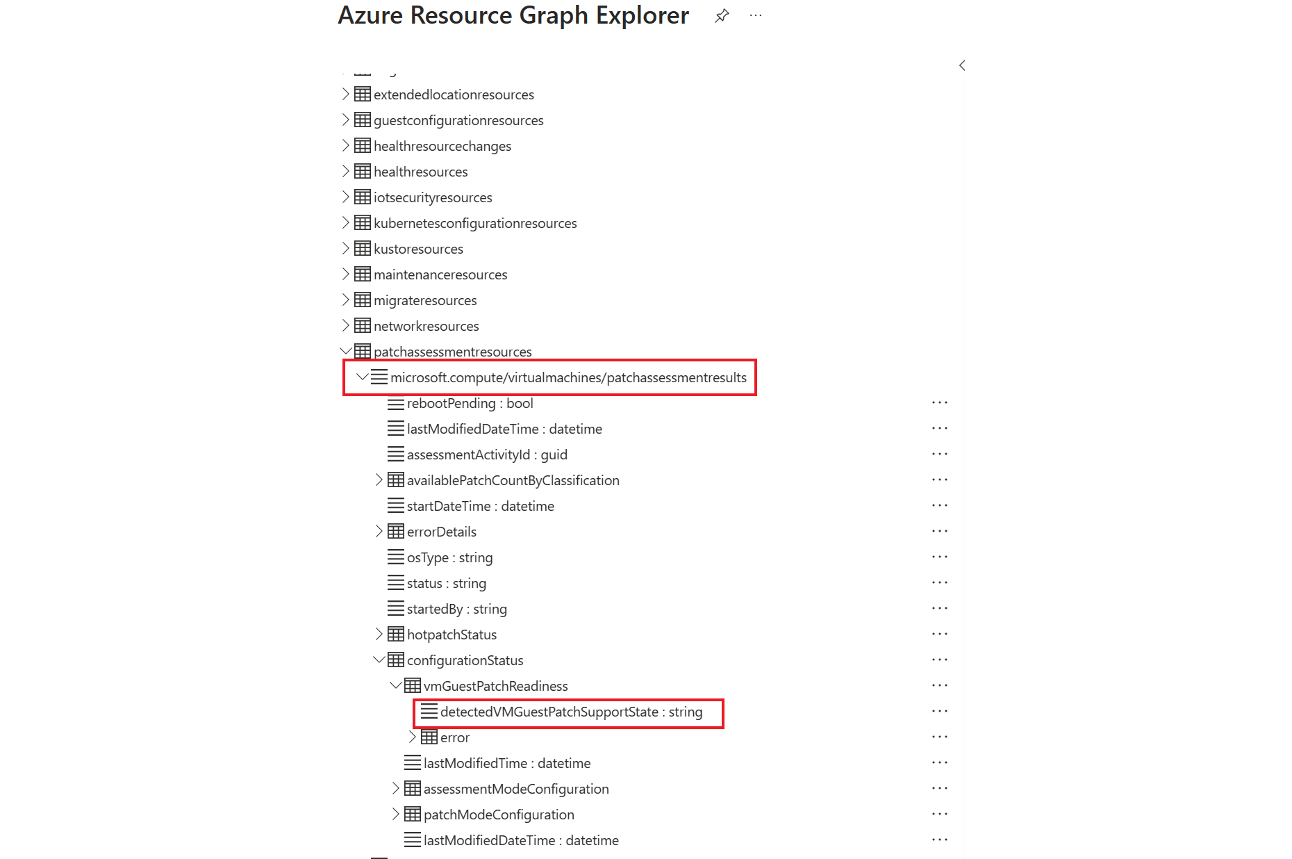 Screenshot that shows the resource in Azure Resource Graph Explorer.