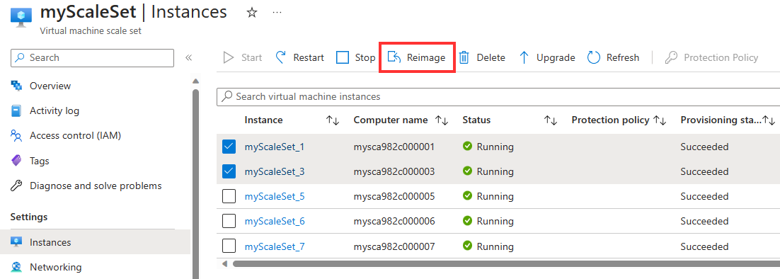 Reimage a virtual machine in a scale set - Azure Virtual Machine Scale ...