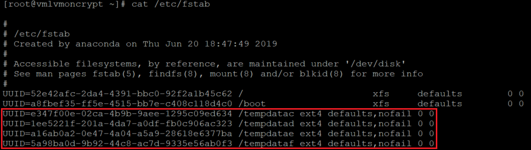 configure fstab mediacentral