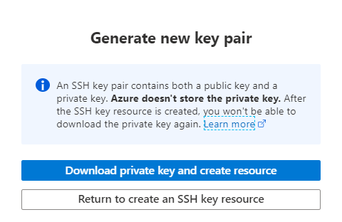 Download the private key as a .pem file