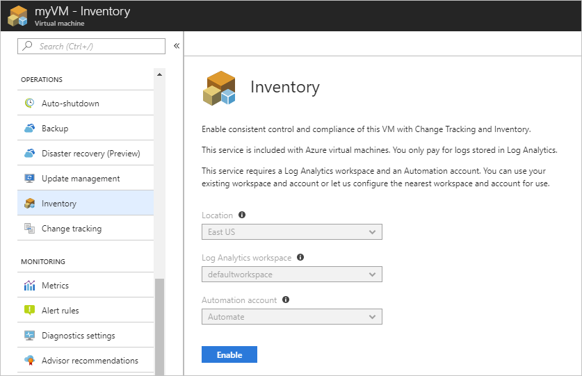 Enable Change and Inventory tracking