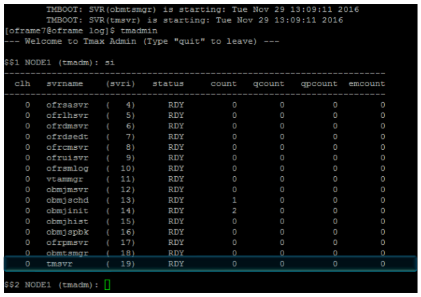 RDY in the status column