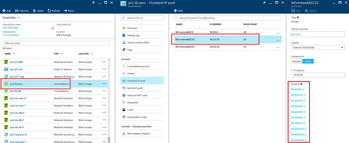 New front-end IP pool in the Azure portal