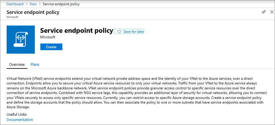 Create service endpoint policy