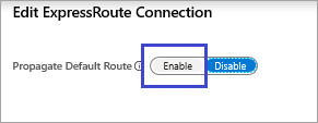 Screenshot shows enable propagate default route.