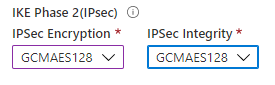 Screenshot shows GCMAES for IPsec.