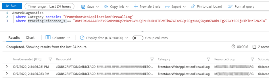 Screenshot that shows a log showing multiple rule matches.