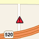 Image that shows a red exclamation point road sign as the pushpin icon style