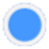 Icon of a white and blue circle that is center-aligned.