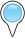 Icon of a white and blue circular pushpin.