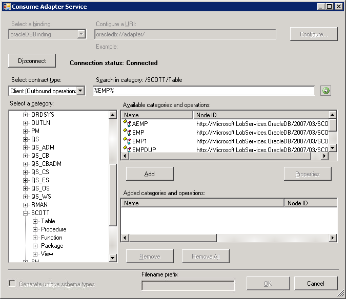 Search metadata in an Oracle database