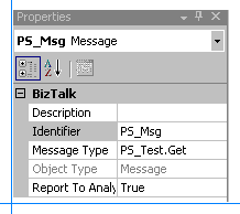 Image that shows the PS_Msg Message properties.