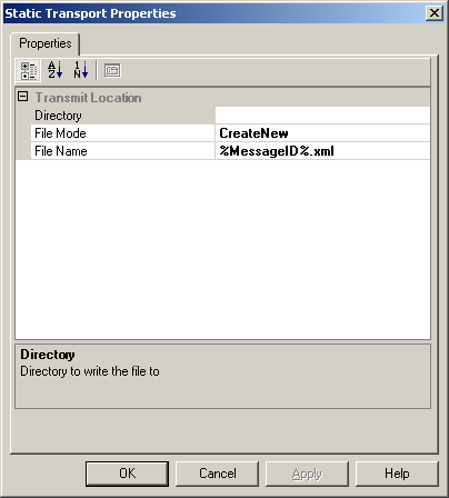 Image that shows the Static Transport Properties dialog box.