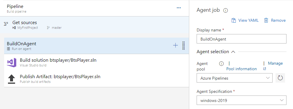 Select the Azure Pipelines for the agent pool in Azure DevOps and BizTalk Server.
