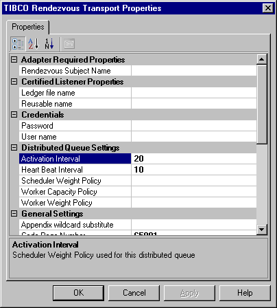Image that shows Adapter Required Properties dialog box.