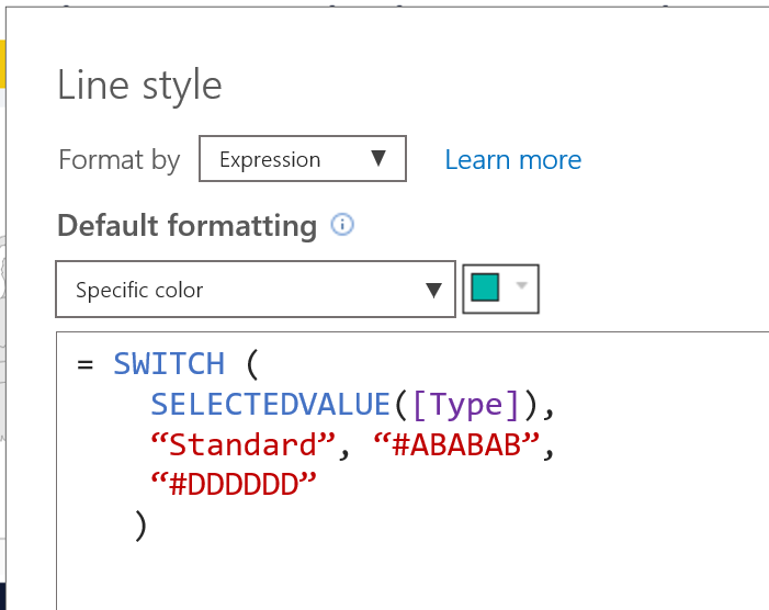 Line styles using expression-based formatting