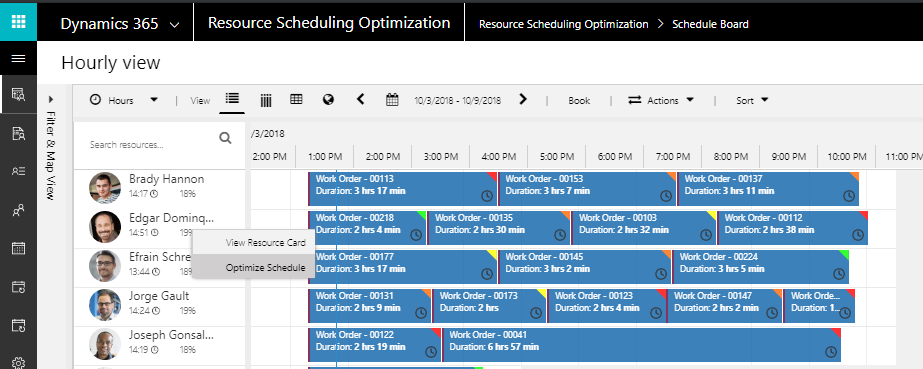 Screenshot of default goal deployed with Resource Scheduling Optimization