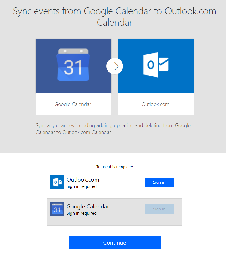 New calendar sync templates - Release Notes | Microsoft Learn