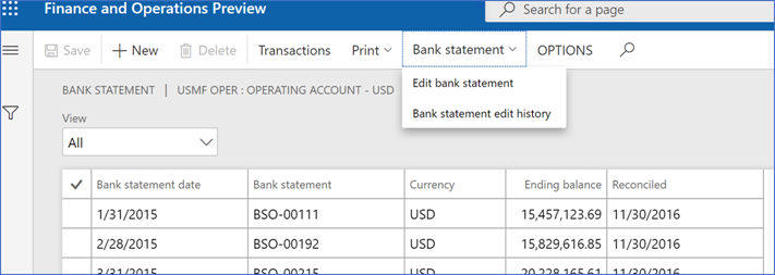 Edit bank statement date and bank statement ID Release Notes