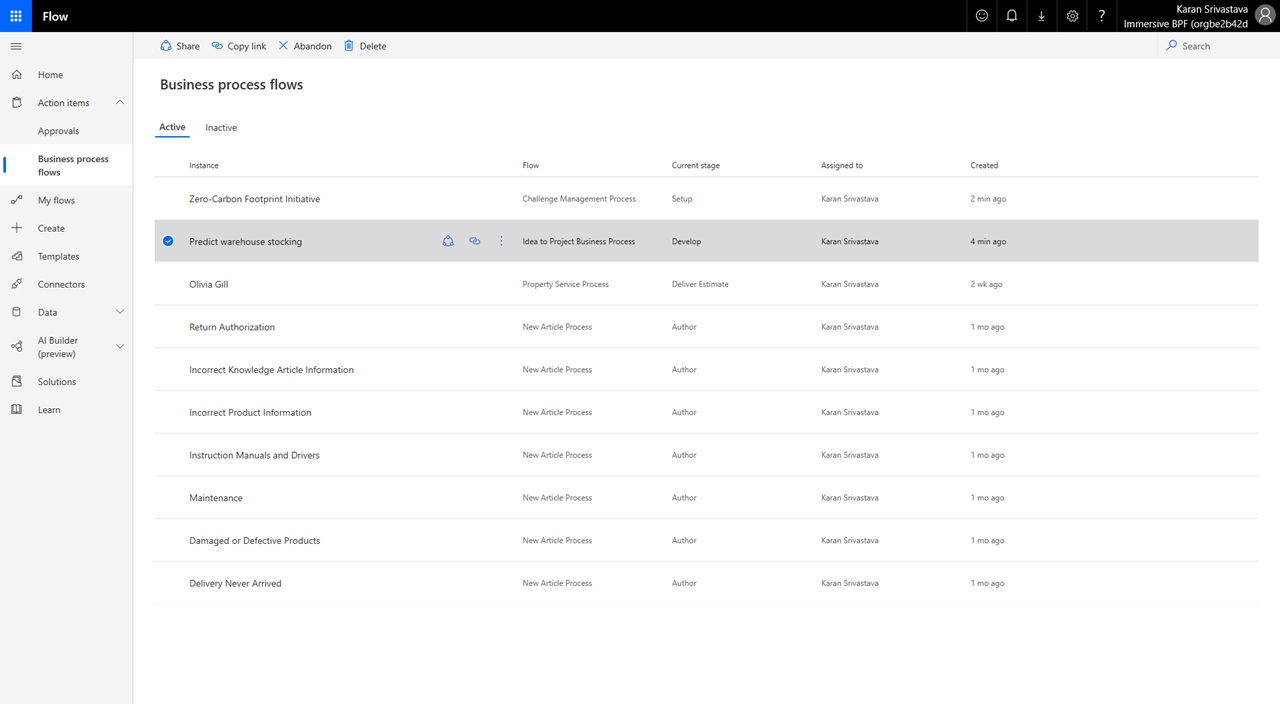 Active list Active list