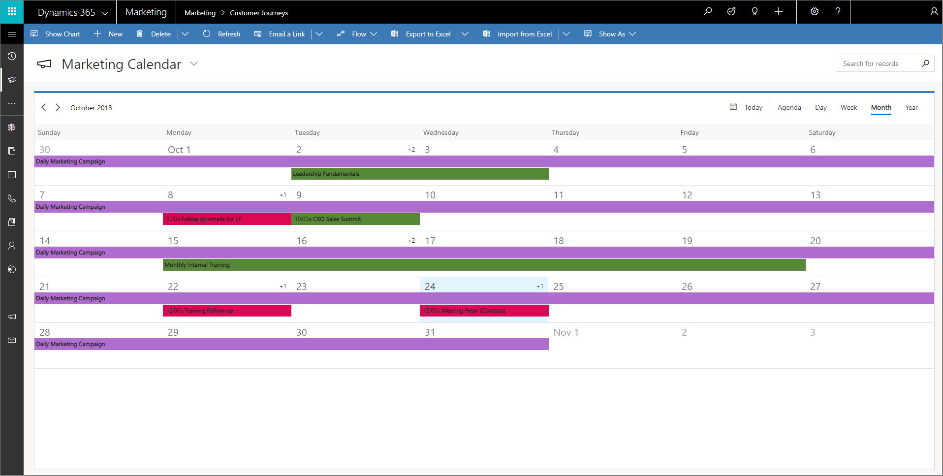 Marketing calendar