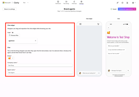 Customize greeting messages.