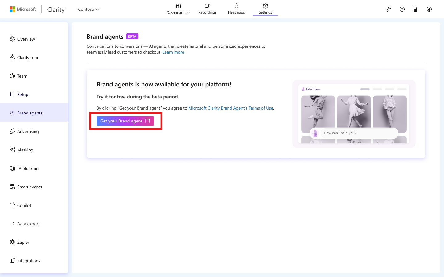Get your Brand agent prompt for new projects.